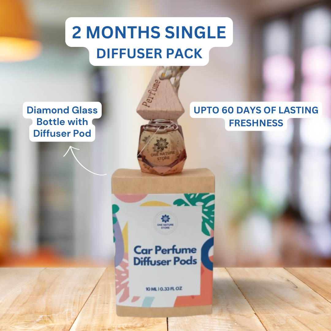2 months single diffuser pack | contains 1 car perfume diffuser bottle | 10 ml