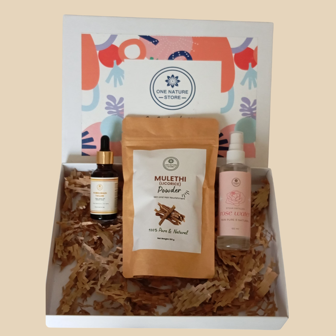 Anti-Pigmentation Kit | Kumkumadi Serum + Mulethi Powder + Rose Water | Fades Dark Spots & Evens Skin Tone | Ayurvedic Skincare