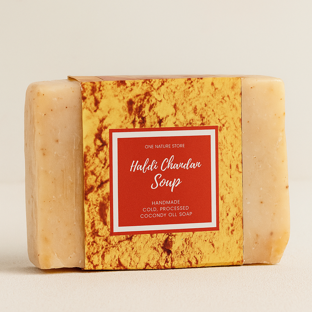 Natural Handmade Haldi Chandan Soap | Cold Processed Pure Coconut Oil | Brightening & Healing | 100 Grams