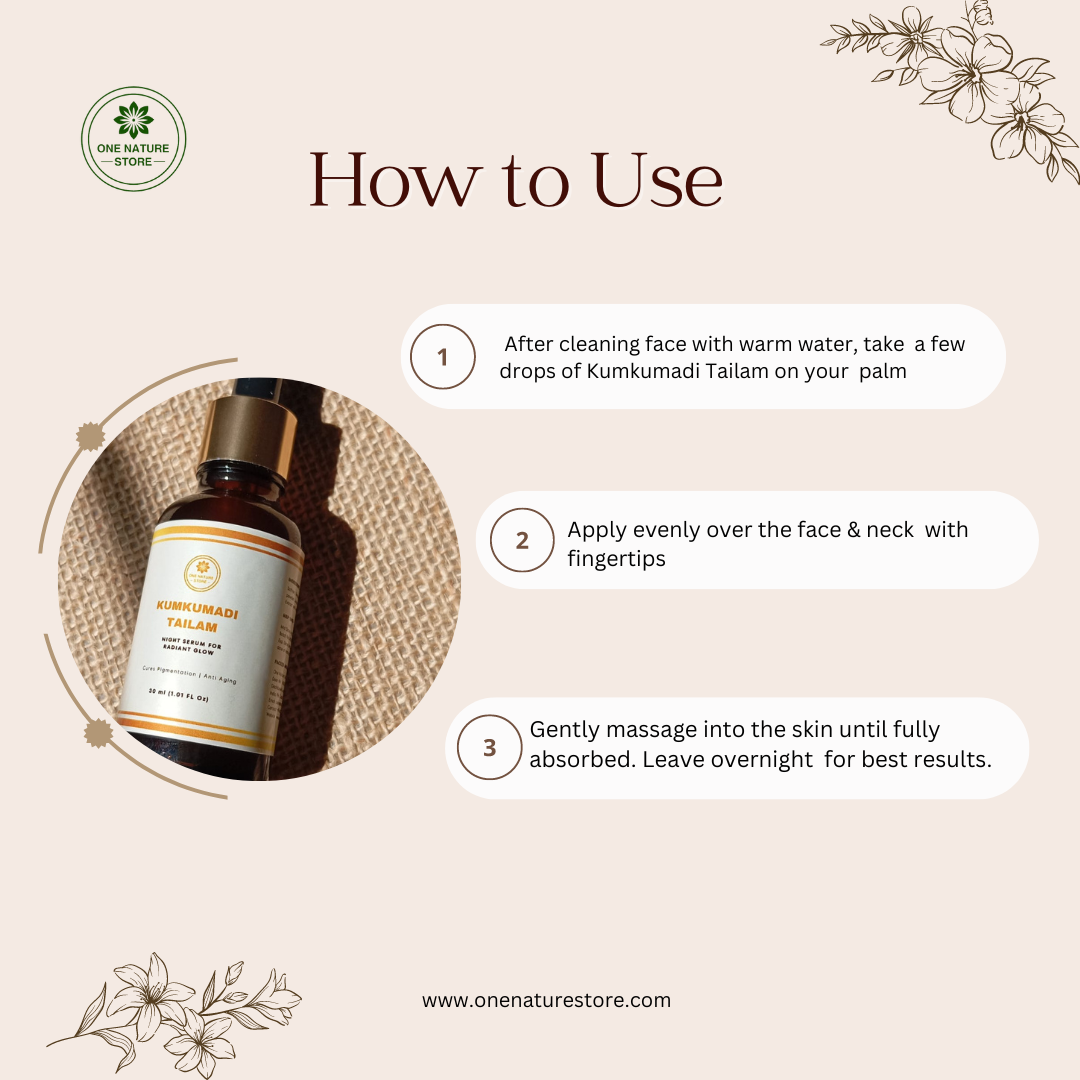 Kumkumadi Tailam | Night Serum | For Anti-aging, Reducing Pigmentation & Radiant Glow | 30 Ml