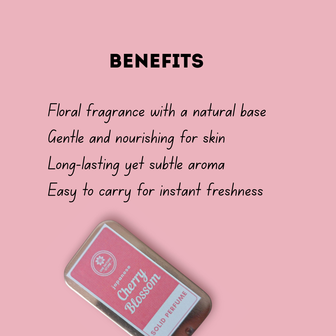 Japanese Cherry Blossom Solid Perfume | Floral Shea Butter & Beeswax Blend