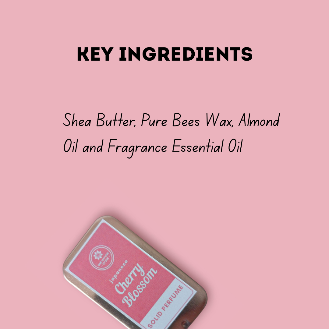Japanese Cherry Blossom Solid Perfume | Floral Shea Butter & Beeswax Blend