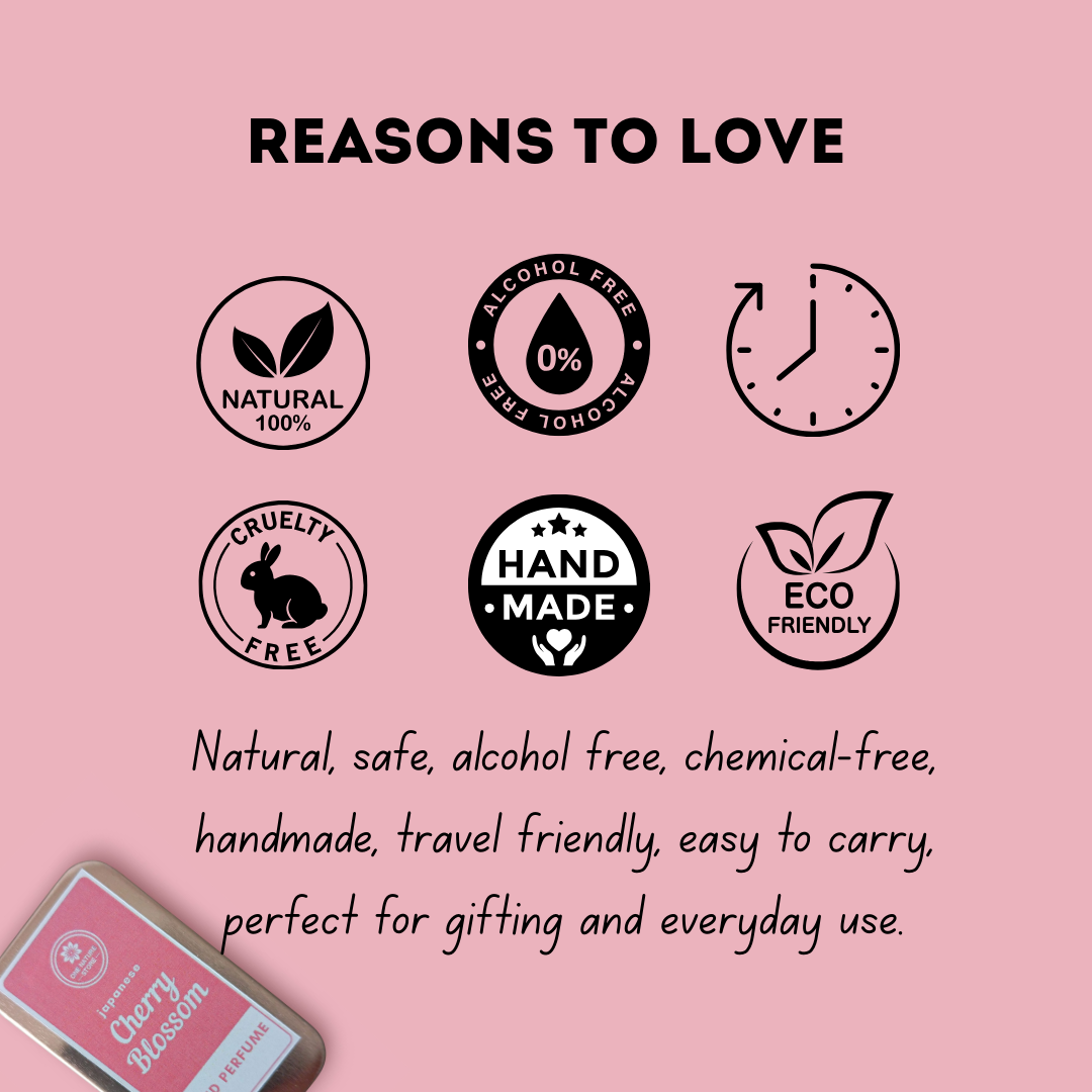 Japanese Cherry Blossom Solid Perfume | Floral Shea Butter & Beeswax Blend