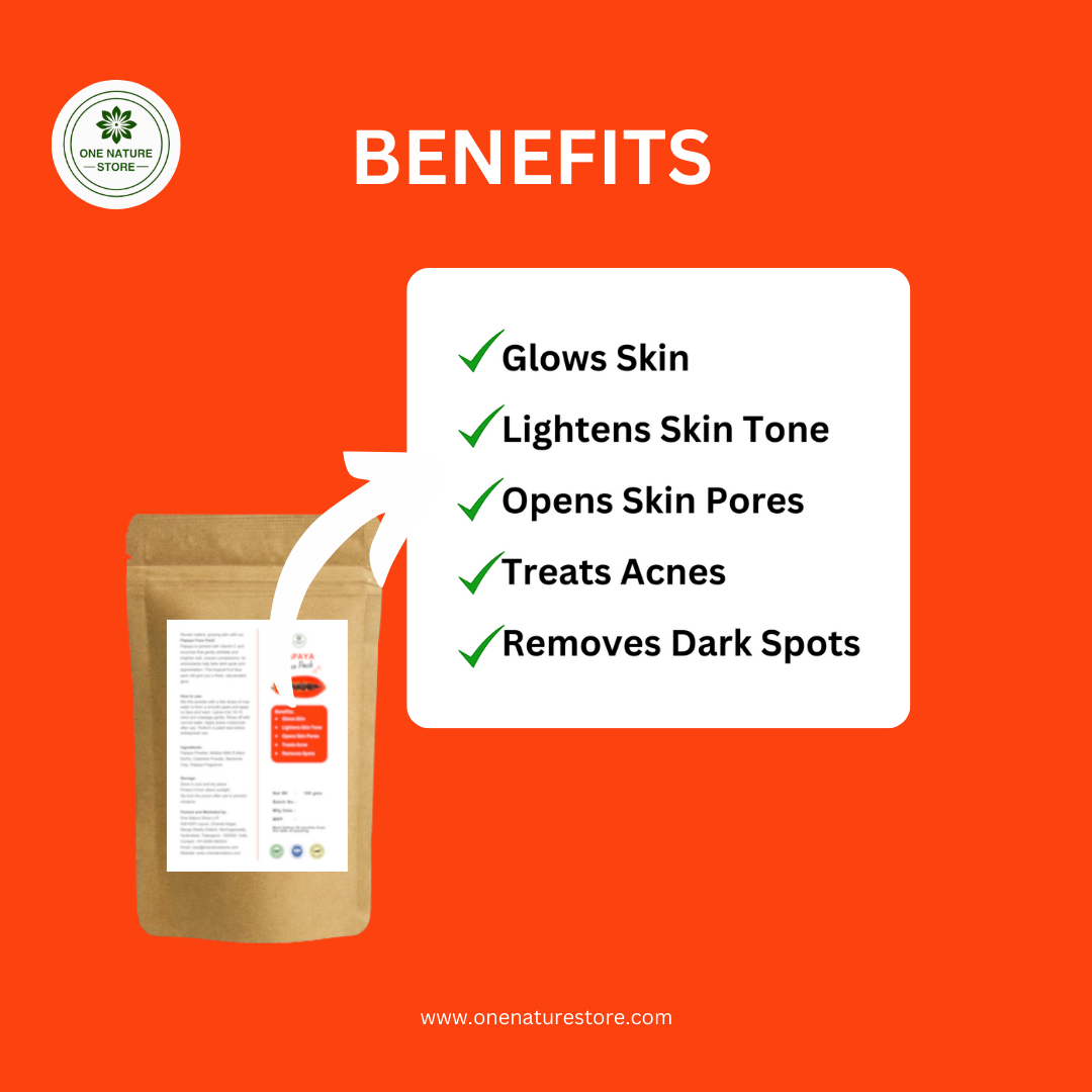 One Nature Store | Papaya Face Pack | 100 grams | For Dark Spots & Pigmentation
