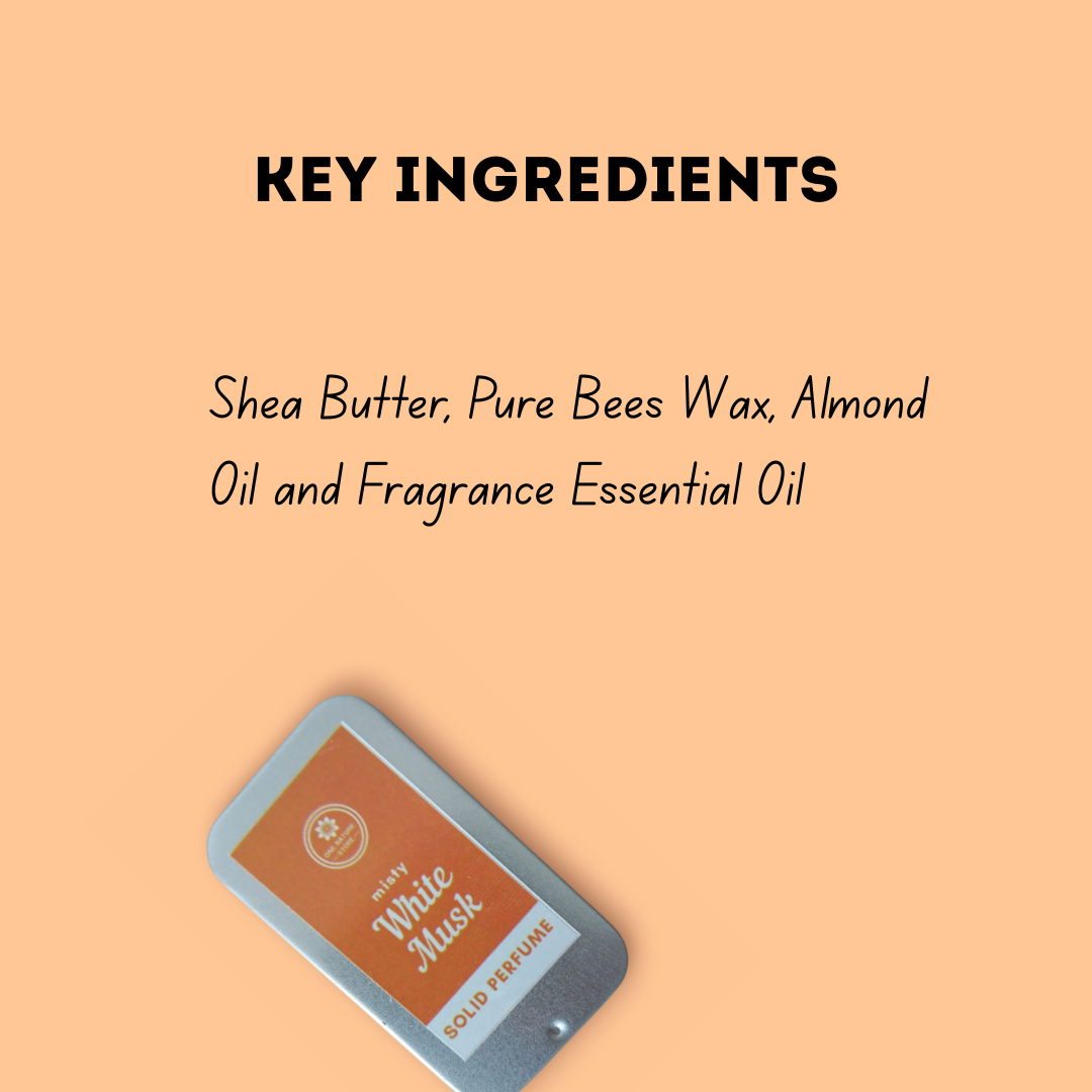 Misty White Musk Solid Perfume | Natural Shea Butter & Almond Oil Base