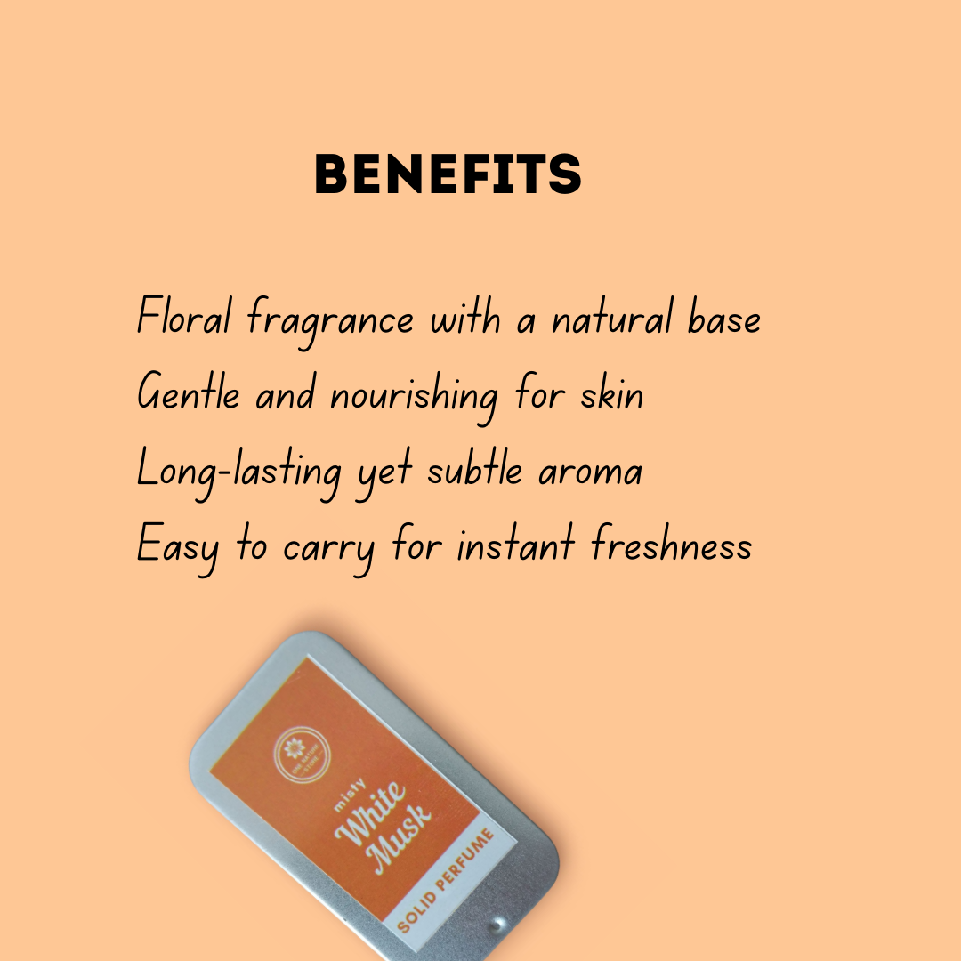 Misty White Musk Solid Perfume | Natural Shea Butter & Almond Oil Base