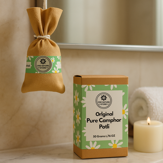Pure Camphor Potli | Air Freshener For Car, Wardrobe, Office Cabin's, Drawers, Travel Bag & Bathroom