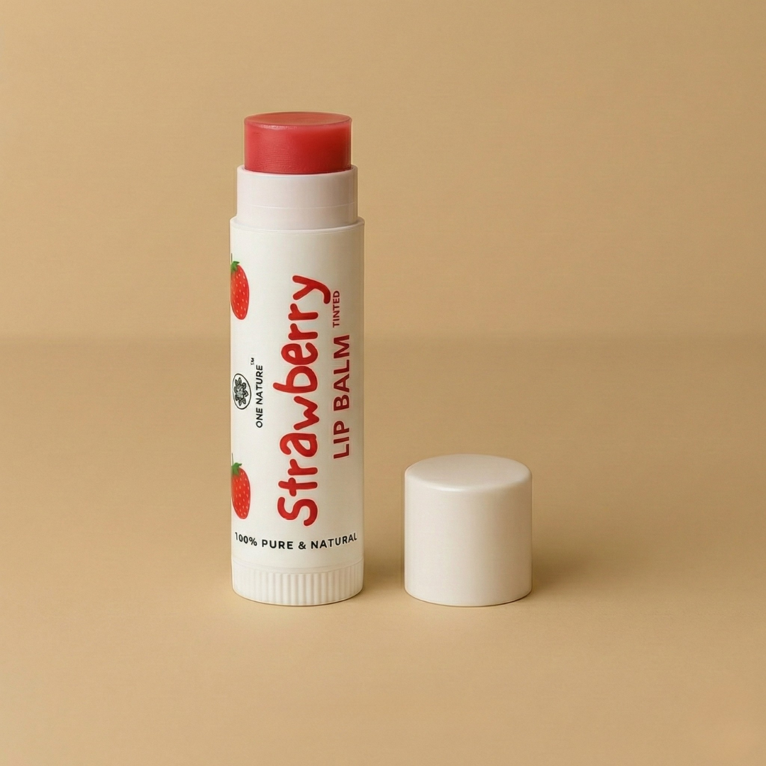 Strawberry Lip Balm | Pure & Natural | No Artificial Colors | For Chapped Lips | 10 grams