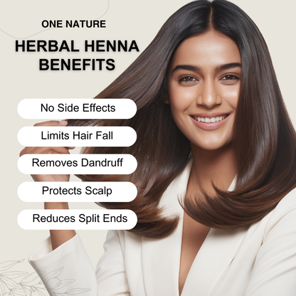 Herbal Henna | Natural Hair Colour, Mehandi Hair Care Powder | Long Lasting upto 30 days | 100 grams