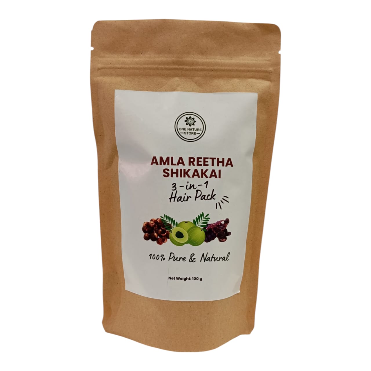 Amla Reetha Shikakai 3-in-1 Hair Pack | Cleanse, Strengthen & Nourish Hair | 100 grams