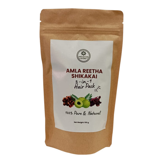 Amla Reetha Shikakai 3-in-1 Hair Pack | Cleanse, Strengthen & Nourish Hair | 100 grams