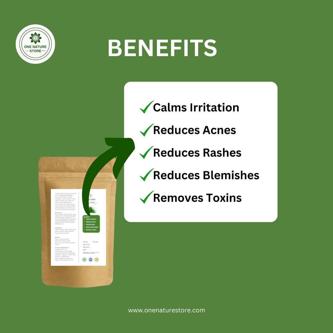 Aloe Vera Face Pack | 100 grams | For Acne, Rashes and Sunburn