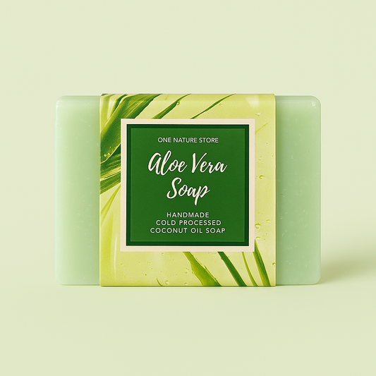 Natural Handmade Aloe Vera Soap | Cold Processed Pure Coconut Oil | Hydrating & Soothing | 100 Grams