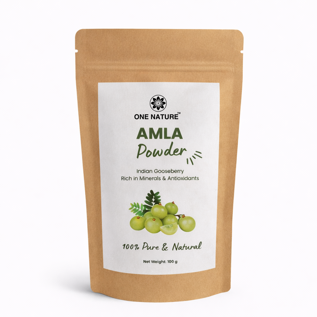 One Nature Amla Powder packaging on a white background