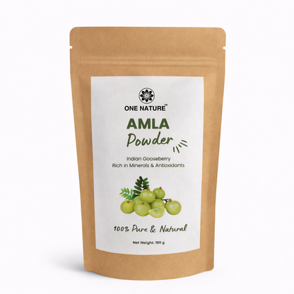 One Nature Amla Powder packaging on a white background