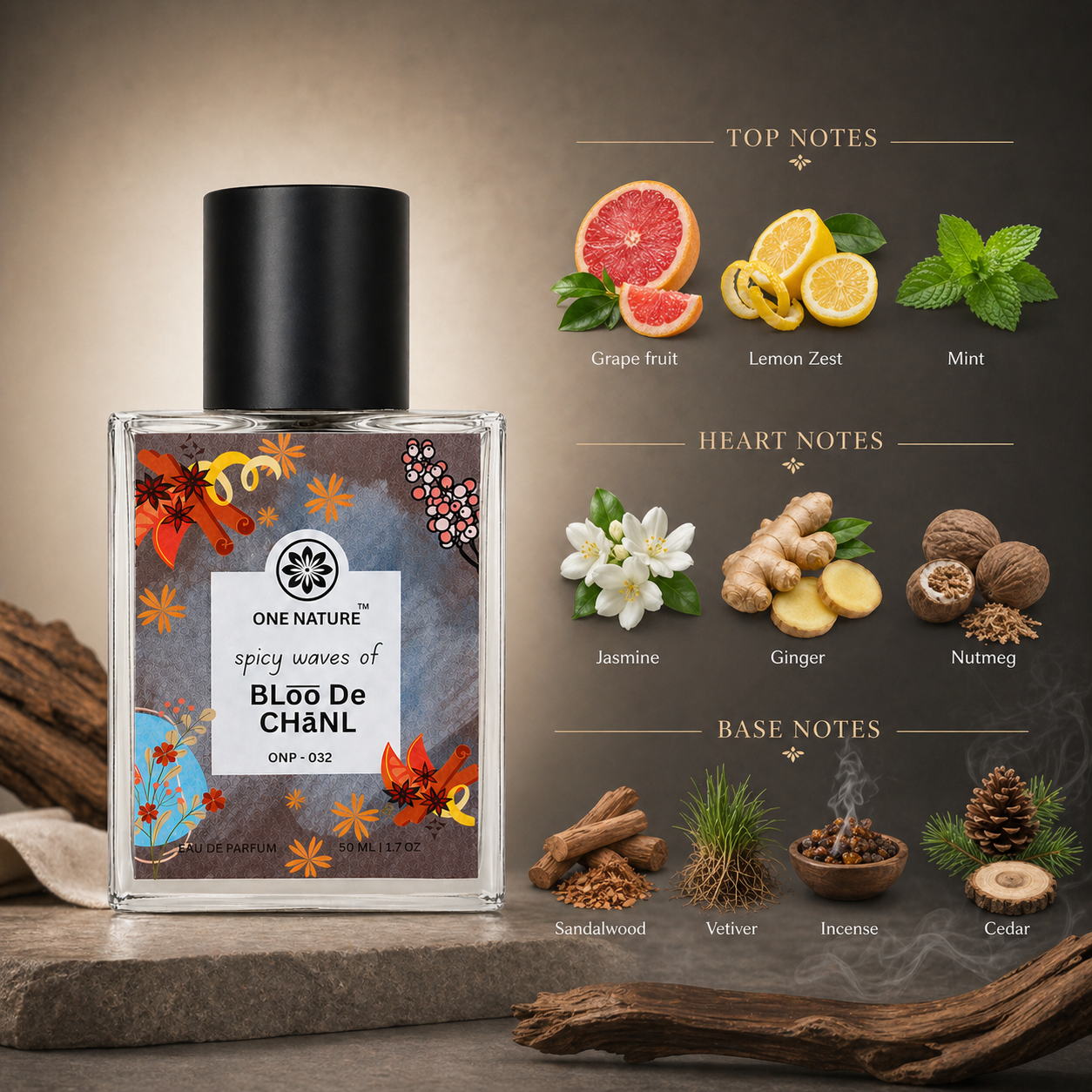 Spicy Waves of Bloo De ChanL- Body Perfume | Eau de Parfum | Long Lasting Up to 12 Hours | For Men