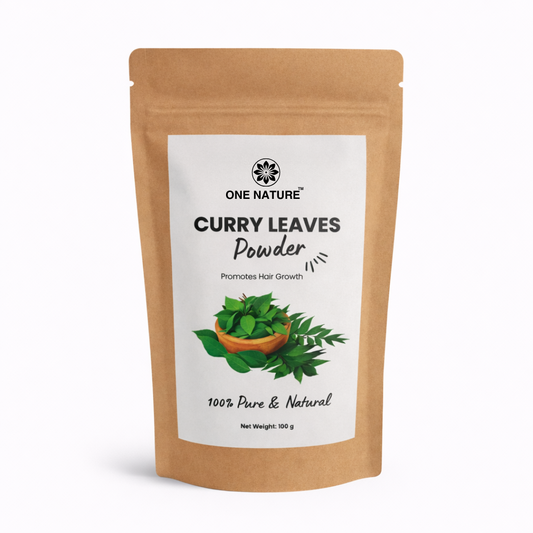 Package of Curry Leaves Powder by One Nature on a white background