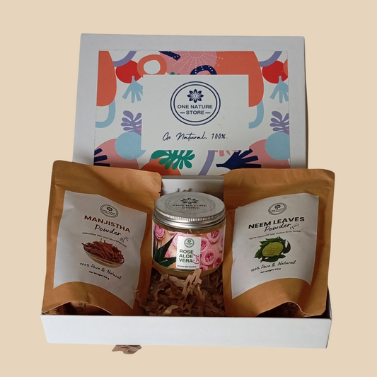 Glow & Grow Kit | Manjistha Powder + Neem Powder + Aloe Vera Gel | Clear Skin & Healthy Hair Combo | 100% Natural