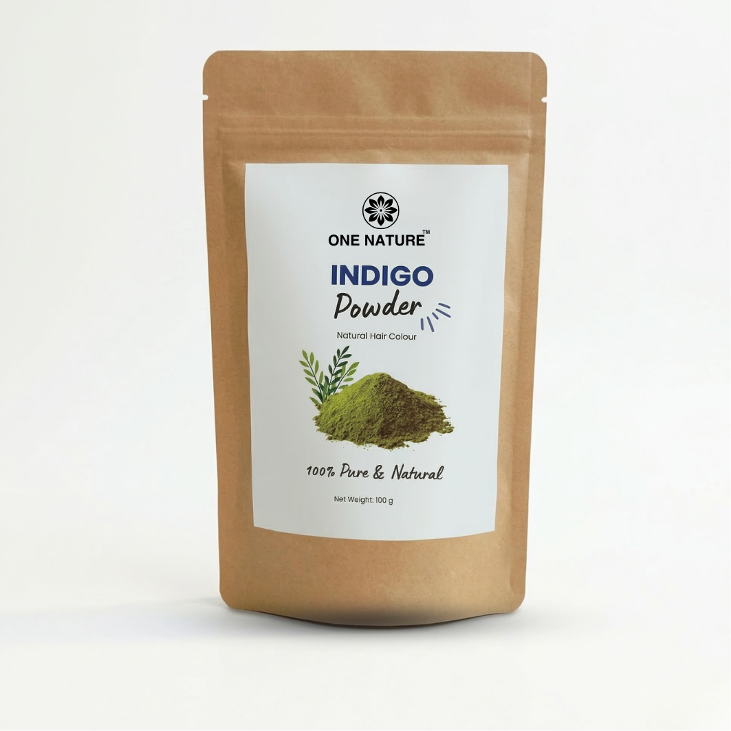 Package of One Nature Indigo Powder on a white background