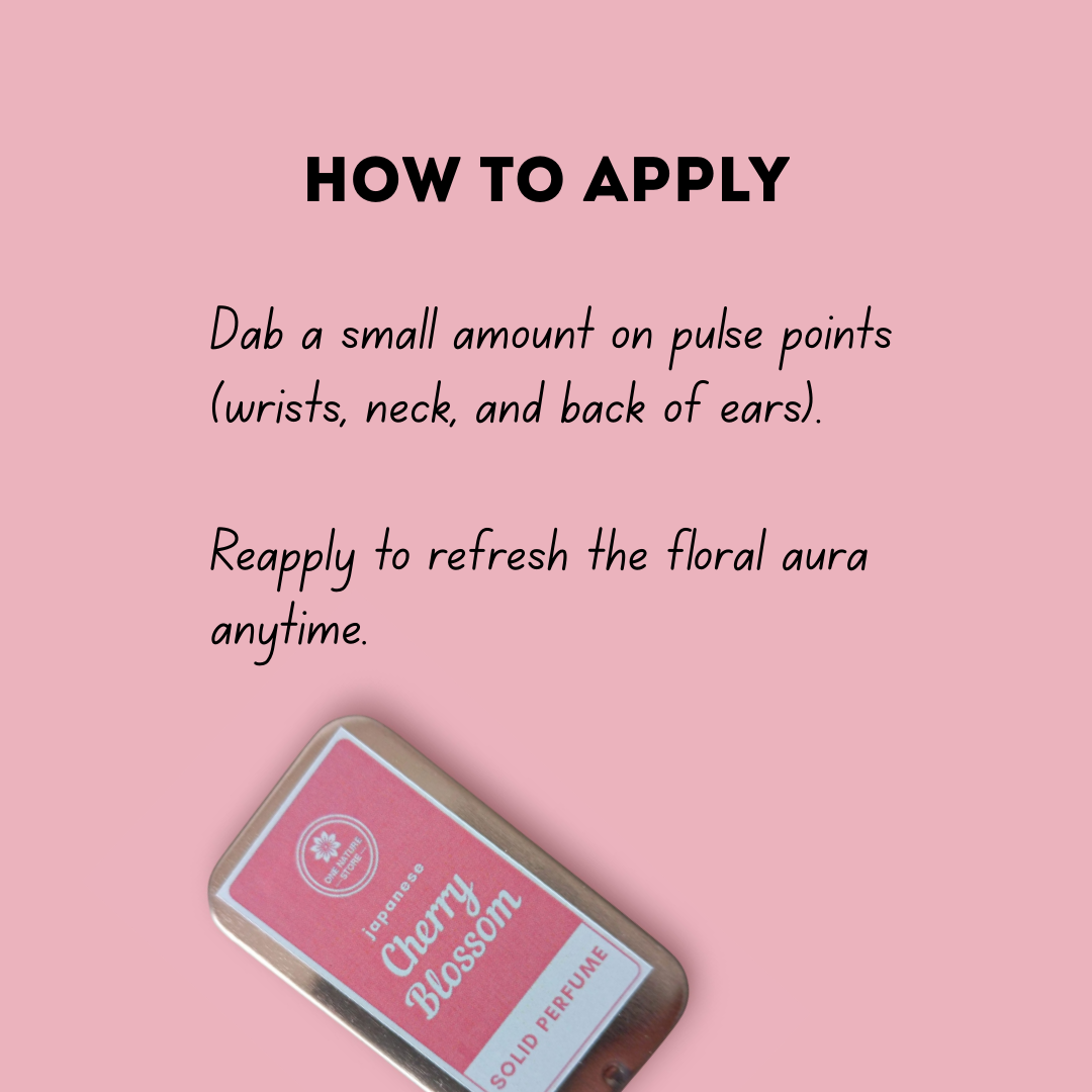 Japanese Cherry Blossom Solid Perfume | Floral Shea Butter & Beeswax Blend
