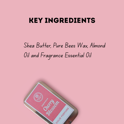 Japanese Cherry Blossom Solid Perfume | Floral Shea Butter & Beeswax Blend