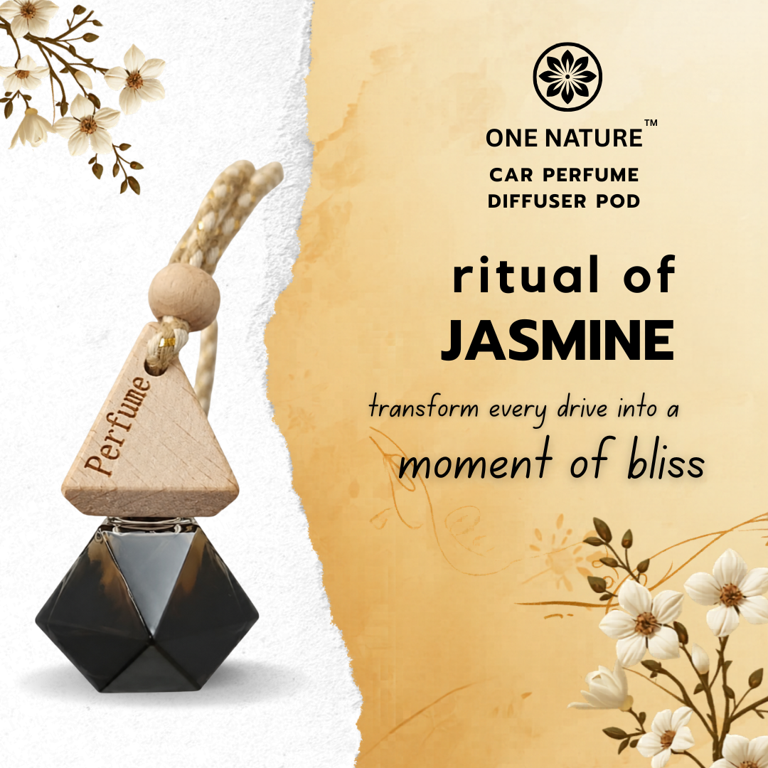 One Nature Car Perfume Diffuser Pod with jasmine theme on a white background