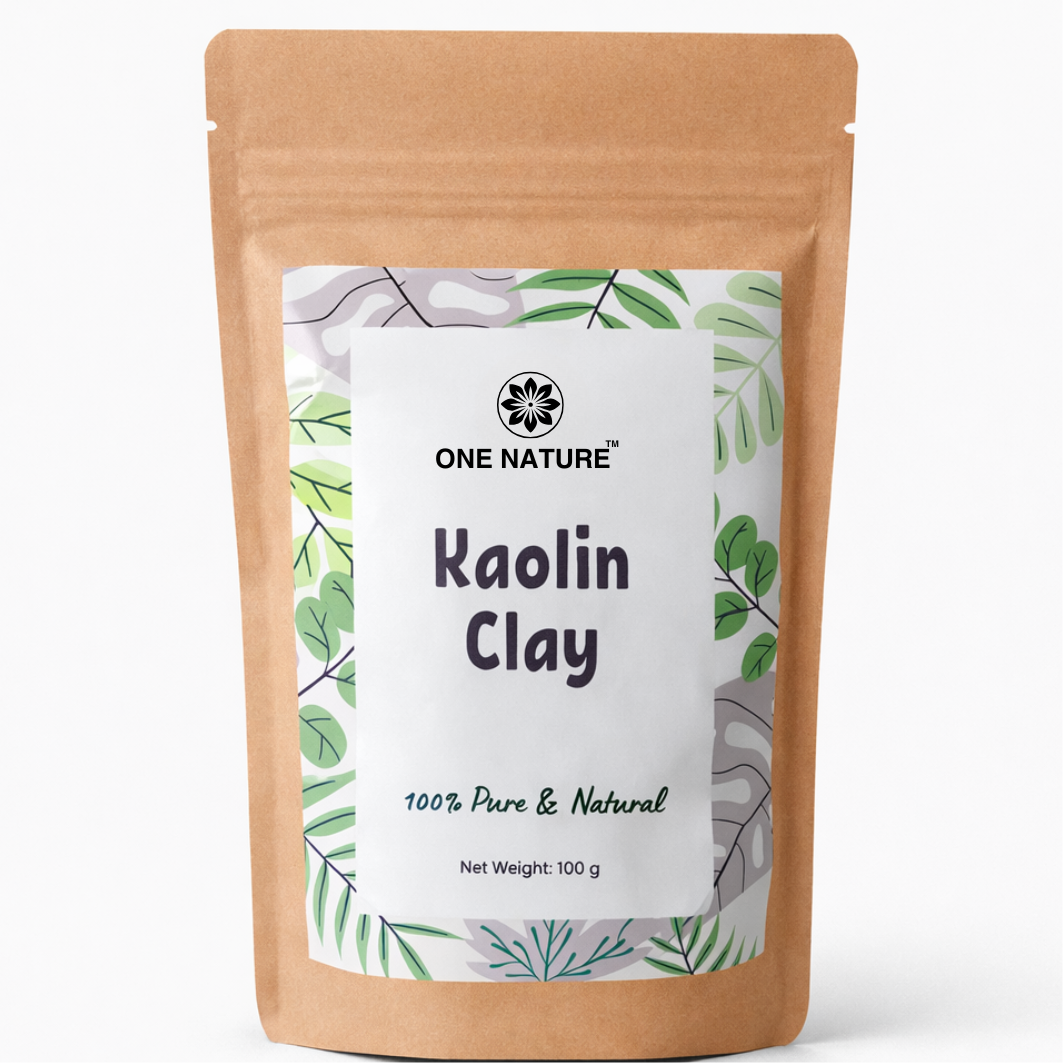 Package of One Nature Kaolin Clay with a white label and brown packaging.