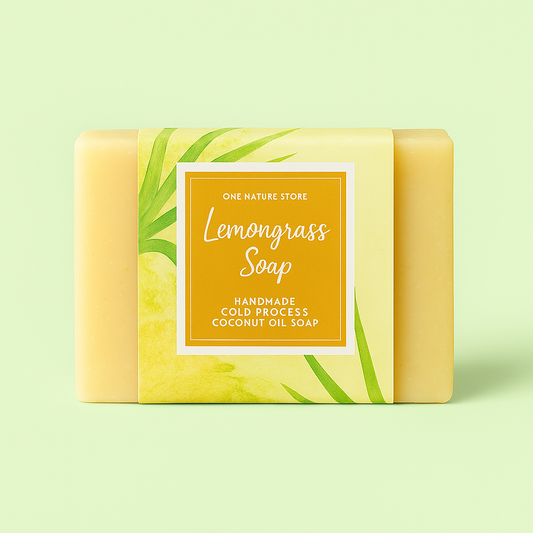 Natural Handmade Lemongrass Soap | Cold Processed Pure Coconut Oil | Refreshing & Uplifting | 100 Grams