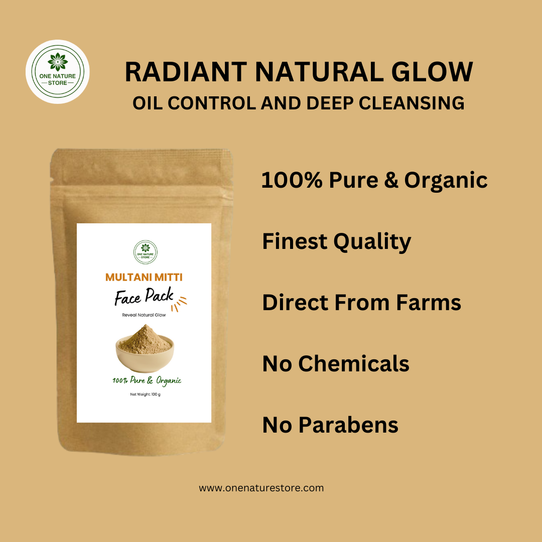 Multani Mitti (Fullers Earth) Powder | For Oil Control, Deep Cleansing and Revealing Natural Glow