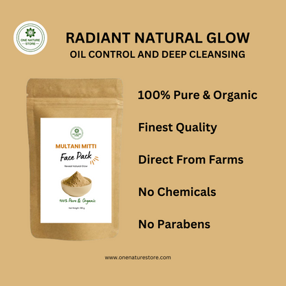 Multani Mitti (Fullers Earth) Powder | For Oil Control, Deep Cleansing and Revealing Natural Glow