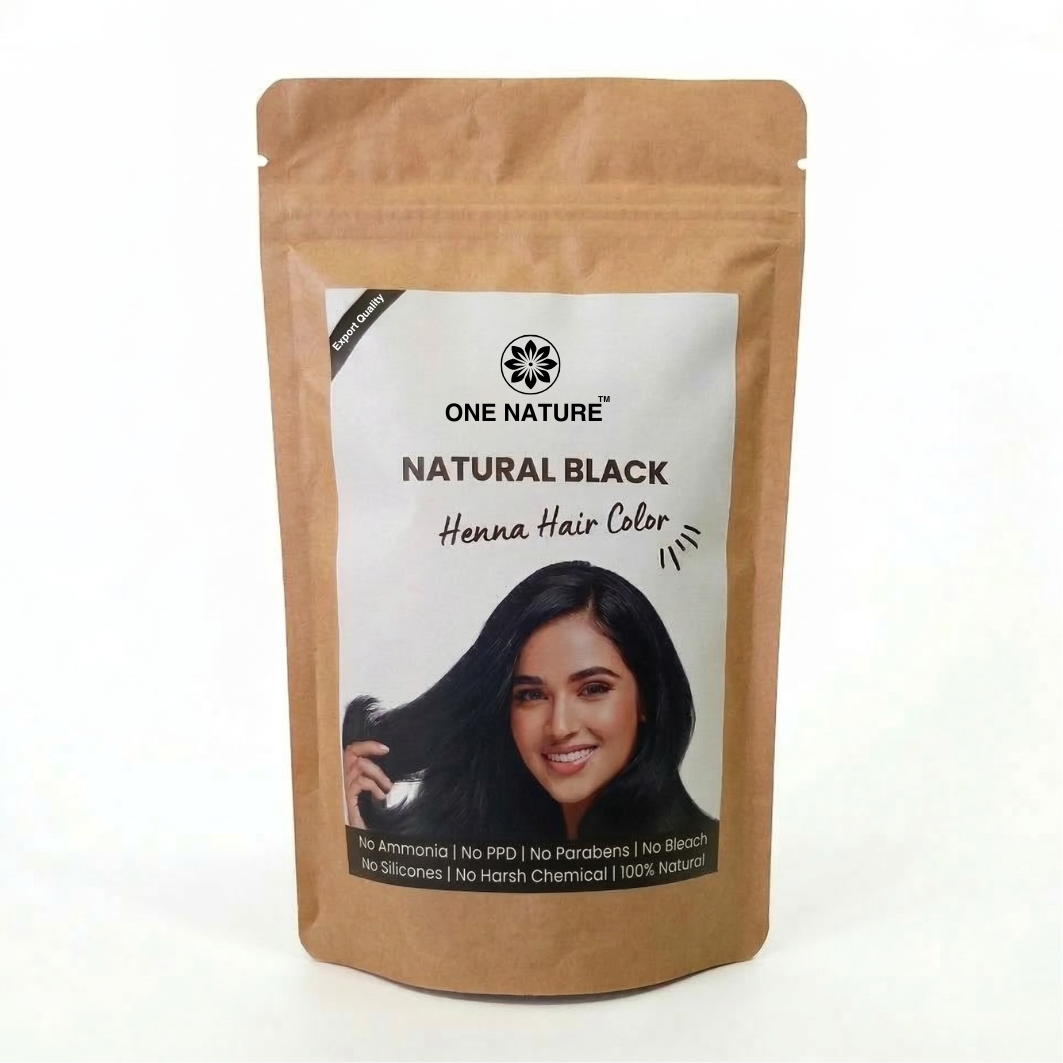 One Nature Black Henna Hair Colour for Grey Coverage – One Nature One Nature Black Henna Hair Colour for Grey Coverage – One Nature