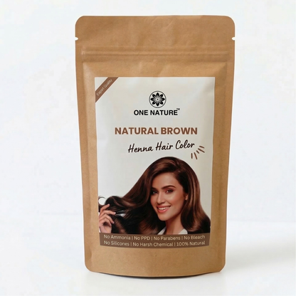 One Nature Natural Brown Henna Hair Color package on a white background