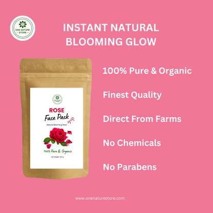 Rose Face Pack | 100 grams | Instant Natural Blooming Glow