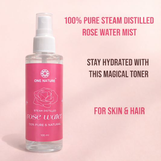 Pure Rose Water Spray Facial Mist Toner For Glowing Skin, Pores Minimising | 100ml | Gulab Jal