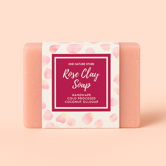 Natural Handmade Rose Clay Soap | Cold Processed Pure Coconut Oil | Mineral-Rich Skin Cleanser | 100 Grams