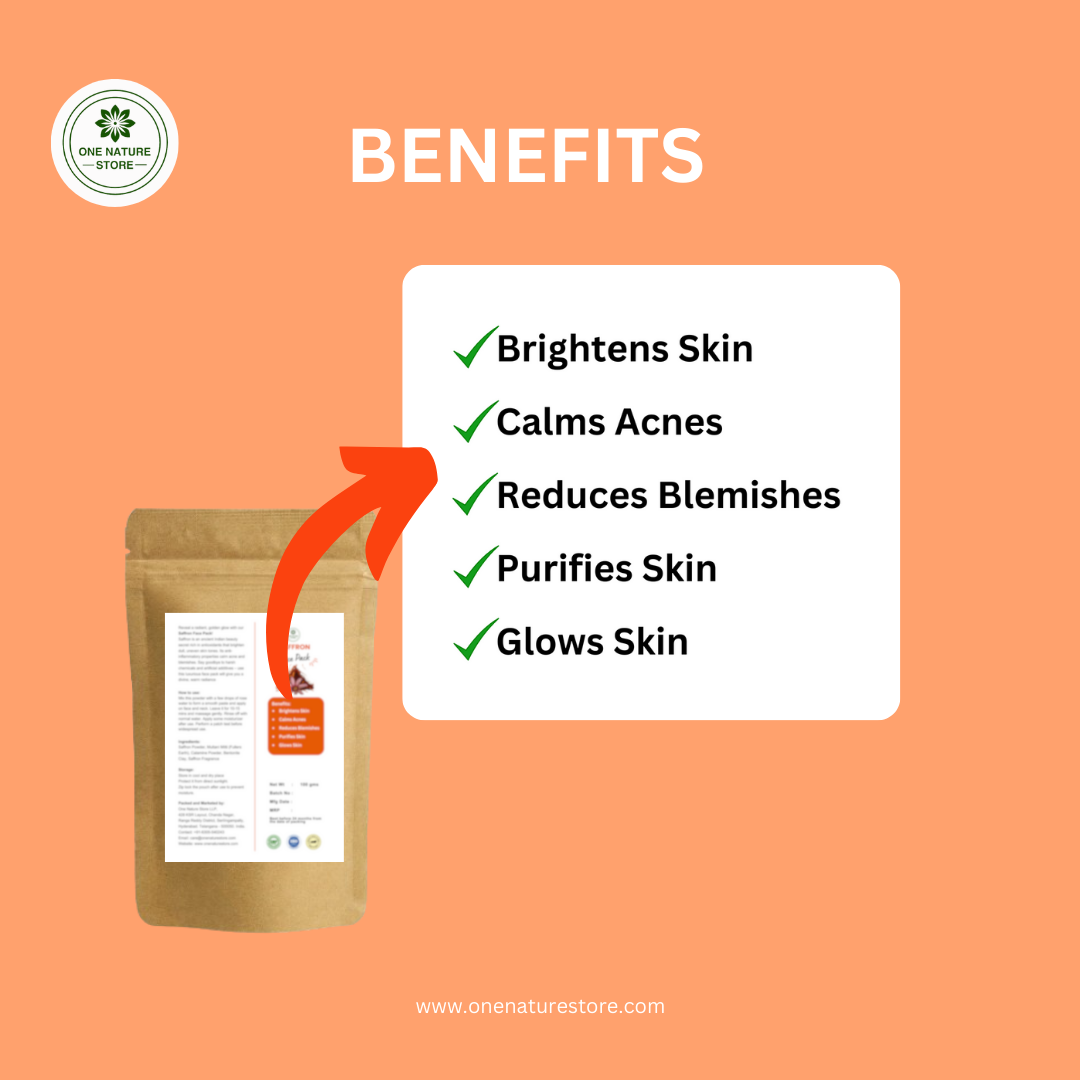Saffron Face Pack | 100 grams | Calms Acne and Blemishes