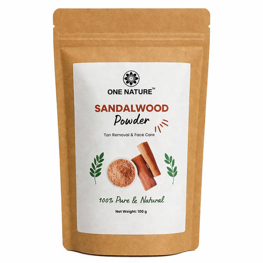 Package of One Nature Sandalwood Powder on a white background