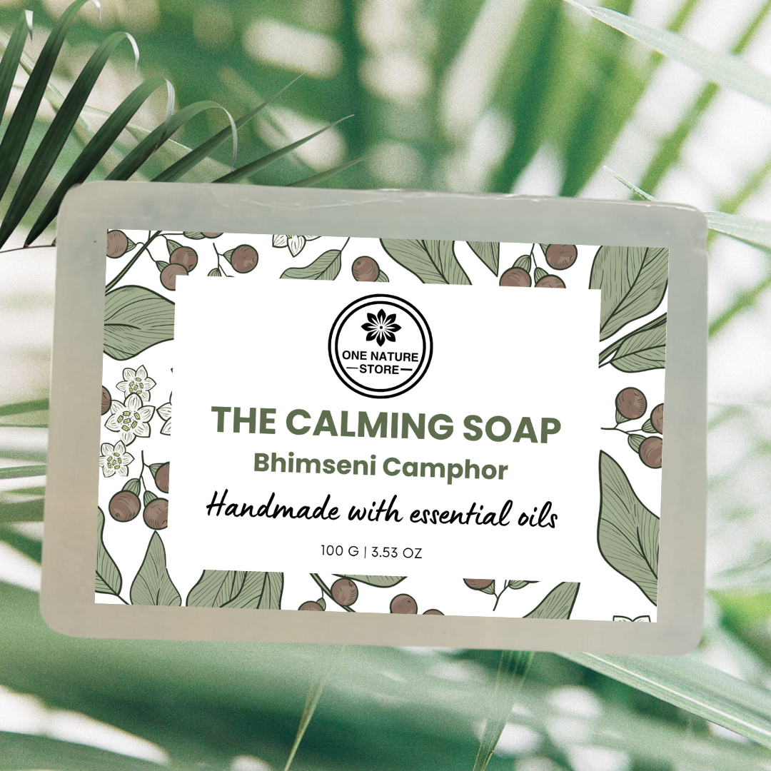 The Calming Soap | Powered with Bhimseni Camphor | Handmade with Essential Oils | 100 Grams Each | Buy 3 Get 2 Free