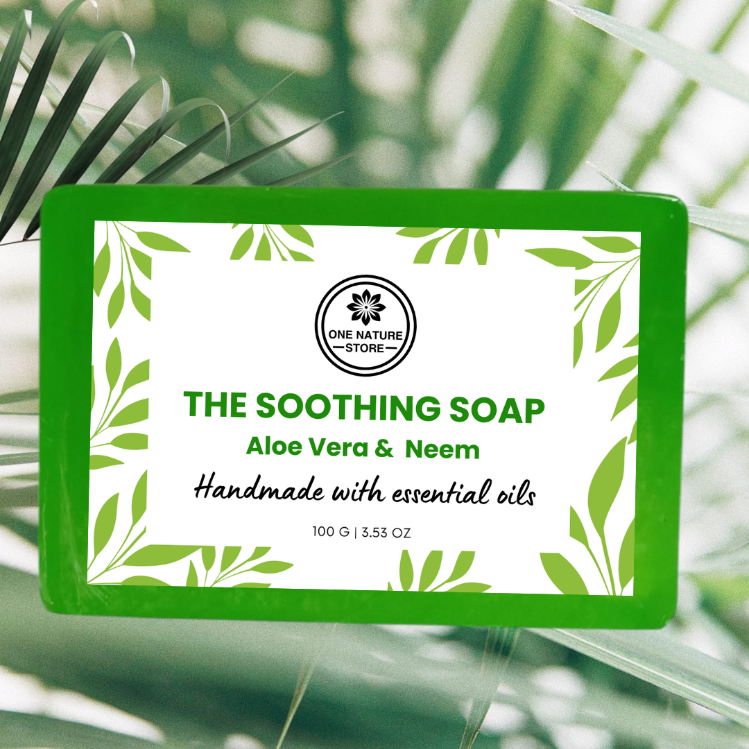 The Soothing Soap | Powered with Aloe Vera & Neem | Handmade with Essential Oils | 100 Grams Each | Buy 3 Get 2 Free
