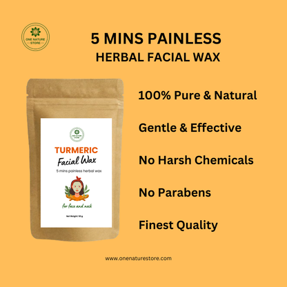 5 Mins Painless Turmeric Facial Wax | Gentle and Effective | For Normal Skin